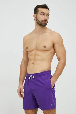 Kopalne kratke hlače Polo Ralph Lauren vijolična barva - vijolična. Kopalne kratke hlače iz kolekcije Polo Ralph Lauren. Model izdelan iz tanke