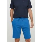 Bombažne kratke hlače United Colors of Benetton - modra. Kratke hlače iz kolekcije United Colors of Benetton. Model izdelan iz prožnega materiala, ki zagotavlja udobje in svobodo gibanja. Model iz zračne bombažne tkanine.