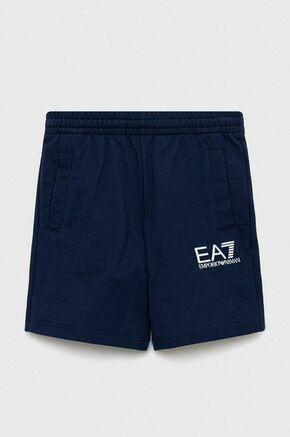 Otroške bombažne kratke hlače EA7 Emporio Armani mornarsko modra barva - mornarsko modra. Otroški kratke hlače iz kolekcije EA7 Emporio Armani. Model izdelan iz pletenine.