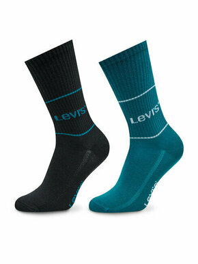 Levi's® Set 2 parov ženskih visokih nogavic 701210567 Mornarsko modra