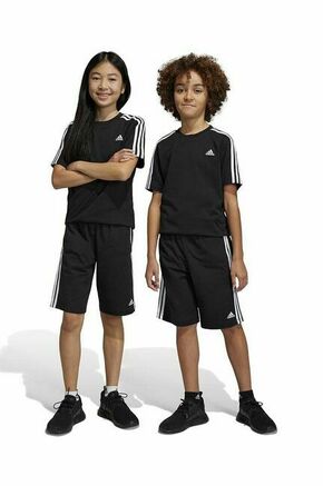 Otroške bombažne kratke hlače adidas U 3S KN SHO črna barva - črna. Otroške kratke hlače iz kolekcije adidas