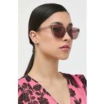 Sončna očala Armani Exchange ženski, bež barva - bež. Sončna očala iz kolekcije Armani Exchange. Model z enobarvnimi stekli in okvirjem iz plastike.