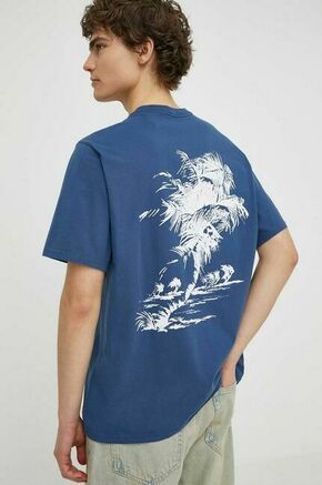 Bombažna kratka majica Levi's moški - modra. Lahkotna kratka majica iz kolekcije Levi's