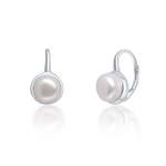 JwL Luxury Pearls Nežni srebrni uhani s pravimi belimi biseri JL0675