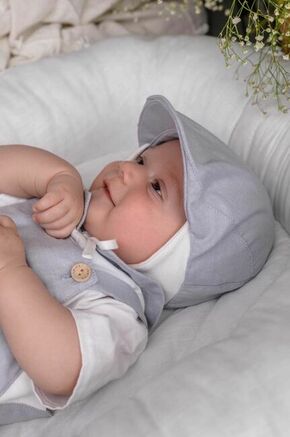 Kapa za dojenčka Jamiks RAGNAR siva barva - siva. Kapa iz kolekcije Jamiks. Model izdelan iz enobarvne tkanine.