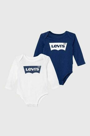 Bombažen body za dojenčka Levi's 2-pack - mornarsko modra. Body za dojenčka iz kolekcije Levi's. Model izdelan iz pletenine s potiskom.