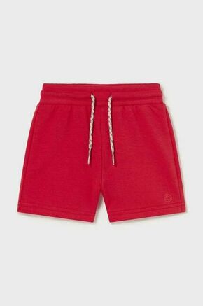 Kratke hlače za dojenčka Mayoral rdeča barva - rdeča. Kratke hlače iz kolekcije Mayoral. Model izdelan iz gladke pletenine.