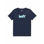 Otroška bombažna kratka majica Levi's - mornarsko modra. Otroški kratka majica iz kolekcije Levi's. Model izdelan iz pletenine s potiskom.