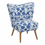 Modro-bel cvetlični fotelj Max Winzer Jack