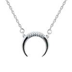 Beneto Minimalistična srebrna ogrlica iz polmeseca AGS650 / 47 srebro 925/1000