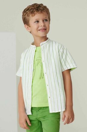 Otroška srajca Mayoral zelena barva - zelena. Otroška srajca iz kolekcije Mayoral. Model izdelan iz tkanine.