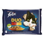 Felix hrana za mačke Fantastic DUO piščanec in ledvice, govedina in perutnina, puran in jetra, jagnjetina in teletina, 12 (4x85 g)