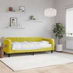 Greatstore Dnevna postelja z vzmetnico rumena 80x200 cm žamet