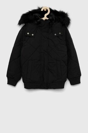 Otroška jakna Abercrombie &amp; Fitch črna barva - črna. Otroška Jakna iz kolekcije Abercrombie &amp; Fitch. Podloženi model izdelan iz enobarvne tkanine.