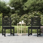 vidaXL Vrtni stol 2 kosa črne barve 40,5x48x91,5 cm trdna borovina
