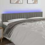 shumee LED posteljno vzglavje svetlo sivo 200x5x78/88 cm žamet