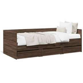 VidaXL Dnevna postelja s predali rjavi hrast 90x190 cm inženirski les