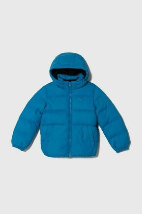 Otroška puhovka Tommy Hilfiger - modra. Otroški jakna iz kolekcije Tommy Hilfiger. Podložen model