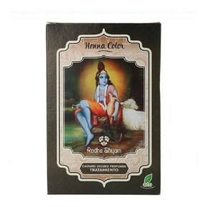 NEW Delno trajna barva za lase Radhe Shyam Temni kostanj Henna Prašek (100 g)
