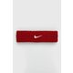 Trak za lase Nike rdeča barva - rdeča. Trak iz kolekcije Nike. Model izdelan iz enobarvne pletenine.