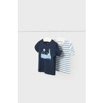 Otroška bombažna majica Mayoral mornarsko modra barva - mornarsko modra. Kratka majica za dojenčka iz kolekcije Mayoral. Model izdelan iz vzorčaste pletenine.