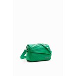 Torbica Desigual zelena barva - zelena. Majhna torbica iz kolekcije Desigual. Model na zapenjanje, izdelan iz kombinacije sintetičnega materiala in ekološkega usnja.