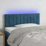 Greatstore LED posteljno vzglavje temno modro 80x5x78/88 cm žamet