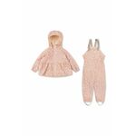 Otroški kombinezon in jakna Konges Sløjd roza barva - roza. Otroški Bunda in kombinezon iz kolekcije Konges Sløjd. Nepodložen model, izdelan iz iz vzorčastega materiala.