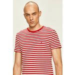 Tommy Hilfiger t-shirt - rdeča. Lahek T-shirt iz kolekcije Tommy Hilfiger. Model izdelan iz tanke, elastične pletenine.