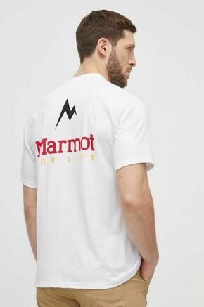 Športna kratka majica Marmot Marmot For Life bela barva - bela. Športna kratka majica iz kolekcije Marmot. Model izdelan iz materiala