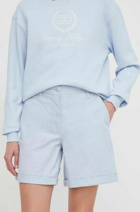 Kratke hlače Tommy Hilfiger ženski - modra. Kratke hlače iz kolekcije Tommy Hilfiger