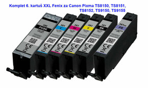 Komplet 6 kartuš Fenix PGI-580XXL PgBk + CLI-581XXL B/C/M/Y/PB za Canon Pixma TS8150