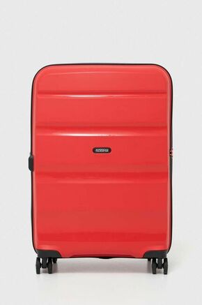 Kovček American Tourister rdeča barva - rdeča. Kovček iz kolekcije American Tourister. Model izdelan iz plastike.
