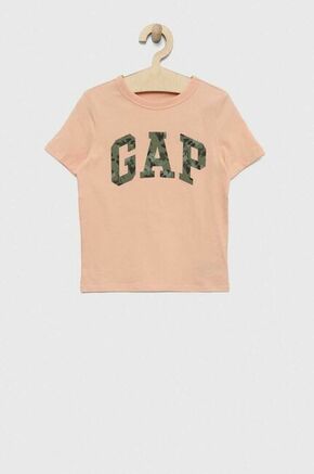 Otroška bombažna kratka majica GAP oranžna barva - oranžna. Otroške kratka majica iz kolekcije GAP. Model izdelan iz pletenine s potiskom. Lahek in udoben model