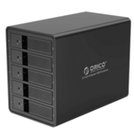 Orico 9558U3 zunanje ohišje za HDD/SSD, 8,89 cm (3,5"), SATA v USB 3.0, 5 rež, zunanje napajanje, aluminij, črno (9558U3-EX-EU-BK-BP)