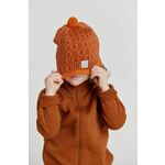 Otroška kapa Reima oranžna barva - oranžna. Otroška kapa iz kolekcije Reima. Model izdelan iz vzorčaste pletenine.