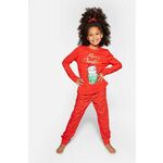 Otroška bombažna pižama Coccodrillo rdeča barva - rdeča. Otroški pižama iz kolekcije Coccodrillo. Model izdelan iz pletenine s potiskom.