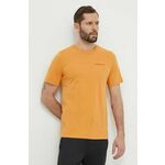 Bombažna kratka majica Peak Performance moški, oranžna barva - oranžna. Lahkotna kratka majica iz kolekcije Peak Performance, izdelana iz pletenine, prijetne na otip. Model iz izjemno udobne bombažne tkanine.