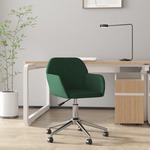 vidaXL Vrtljiv pisarniški stol temno zeleno blago