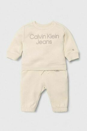 Trenirka za dojenčka Calvin Klein Jeans bež barva - bež. Trenirka za dojenčka iz kolekcije Calvin Klein Jeans. Model izdelan iz udobne pletenine. Nežen material