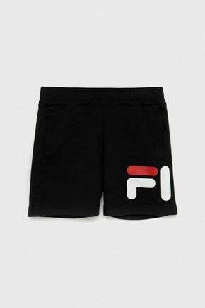 Otroške kratke hlače Fila črna barva - črna. Otroški kratke hlače iz kolekcije Fila. Model izdelan iz tanke