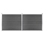vidaXL Komplet ograjnih panelov WPC 353x146 cm črn