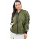 Army Green Striped Sleeve Hooded Parker Jacket 32570