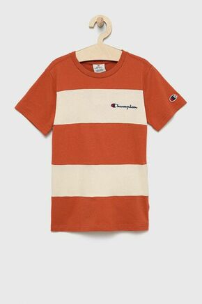 Champion bombažna otroška majica - oranžna. T-shirt otrocih iz zbirke Champion. Model narejen iz tanka