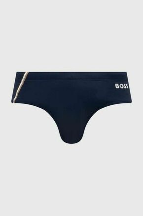 Kopalne hlače BOSS mornarsko modra barva - mornarsko modra. Kopalke iz kolekcije BOSS. Model izdelan iz elastične pletenine.