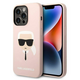KARL LAGERFELD MagSafe ovitek KLHMP14LSLKHLP za iPhone 14 Pro roza silikonska zaščita - Karls Head