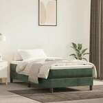 shumee Box spring postelja z vzmetnico temno zelena 80x200 cm žamet