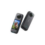 Akcijska kamera Insta360 X4, 8K/30 sličic na sekundo, 4K/do 100 sličic na sekundo, 6-osni žiroskop, 360° pogled, aktivni HDR, vodoodporna