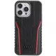 Ovitek Audi Genuine Leather MagSafe iPhone 15 Pro 6.1" black-red hardcase AU-TPUPCMIP15P-R8/D3-RD (AU-TPUPCMIP15P-R8/D3-RD)