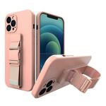 rope case gel case with chain vrvica ročna torbica vrvica xiaomi redmi 10x 4g / xiaomi redmi note 9 roza